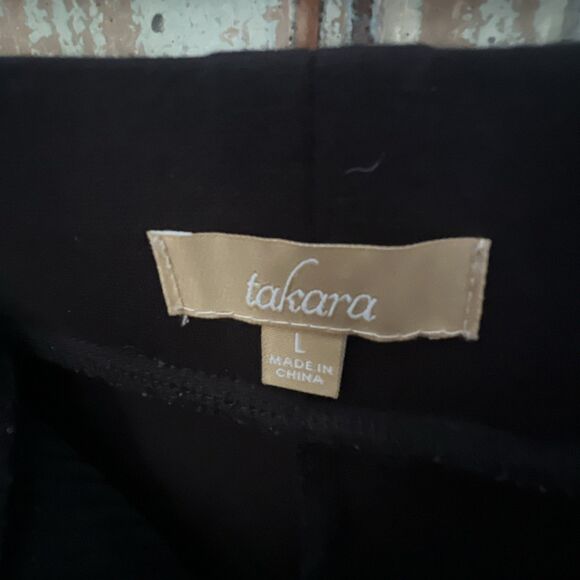 Black Takara Pull On Pants Matte Black Sequins On Front Black L Glam - Picture 4 of 6